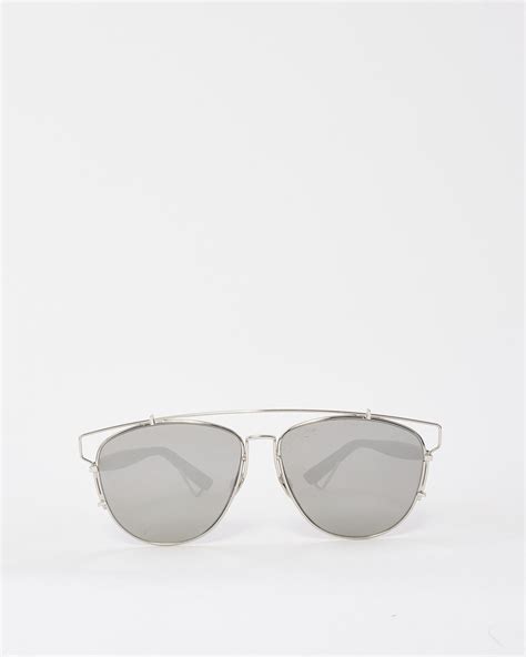 Technologic aviator sunglasses Dior Silver in Metal 